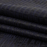 Night Sky Striped Cotton and Polyester Dobby with Gunmetal Striated Foil Topcoat