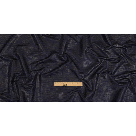 Night Sky Striped Cotton and Polyester Dobby with Gunmetal Striated Foil Topcoat