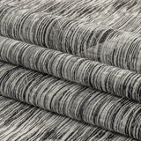 Obsidian and White Striated Lamination Striped Cotton and Polyester Dobby