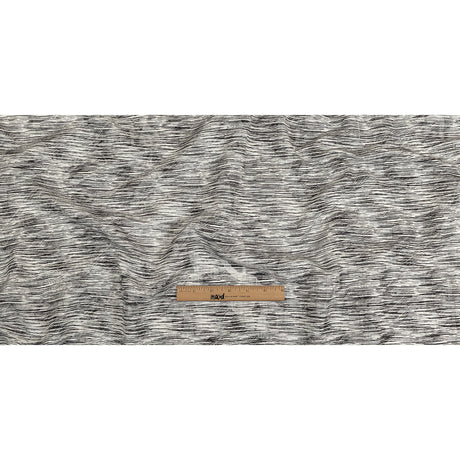 Obsidian and White Striated Lamination Striped Cotton and Polyester Dobby