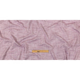 Amaranth and White Striped Slubbed Cotton and Polyester Woven