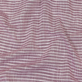 Amaranth and White Striped Slubbed Cotton and Polyester Woven