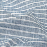 Colony Blue and White Striped Slubbed Cotton and Polyester Woven
