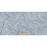 Colony Blue and White Striped Slubbed Cotton and Polyester Woven