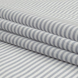 White and Blue Gray Candy Striped Cotton and Polyester Shirting