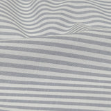 White and Blue Gray Candy Striped Cotton and Polyester Shirting