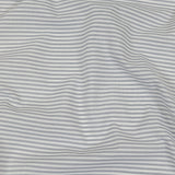 White and Blue Gray Candy Striped Cotton and Polyester Shirting
