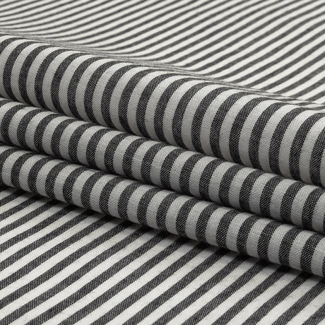 Black and White Railroad Stripes Cotton and Polyester Woven