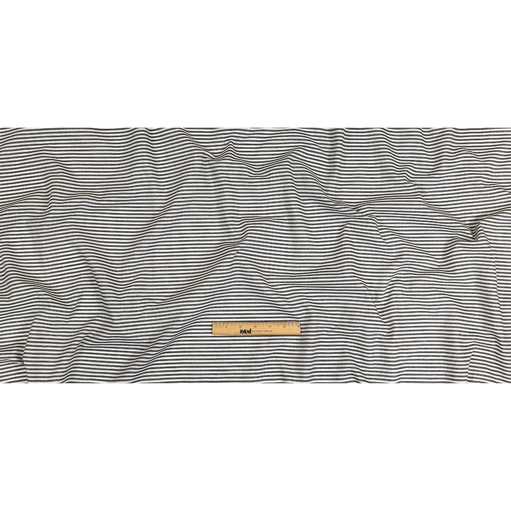 Black and White Railroad Stripes Cotton and Polyester Woven