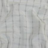White Sheer Stripes Cotton and Polyester Woven