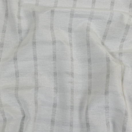 White Sheer Stripes Cotton and Polyester Woven