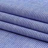 Cobalt and White Pinstriped Cotton and Polyester Shirting