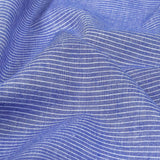 Cobalt and White Pinstriped Cotton and Polyester Shirting