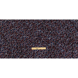 Burgundy, White and Navy Flocked Florals on Tossed Squares Printed Viscose Woven
