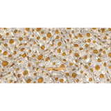 Honey Gold, Brown and White Foiled Paisley on Polka Dot Printed Viscose Woven