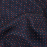 Black Iris, Red and White Tiny Medallions Stretch Polyester Woven