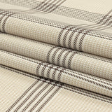 Beige, Brown and White Glen Plaid Twill Cotton Shirting