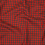 Red and Brown Checkered Twill Cotton Shirting