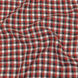 Red, Black and White Checkered Twill Cotton Shirting