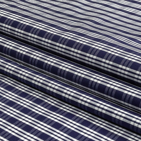Astral Aura and White Plaid Twill Cotton Shirting