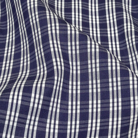 Astral Aura and White Plaid Twill Cotton Shirting