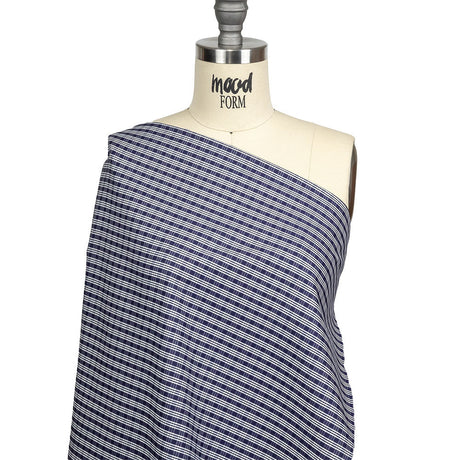 Astral Aura and White Plaid Twill Cotton Shirting