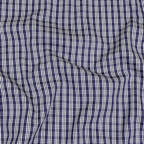 Astral Aura and White Plaid Twill Cotton Shirting