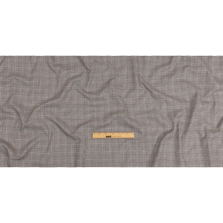 Peppercorn and White Glen Plaid Twill Cotton Shirting