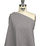 Peppercorn and White Glen Plaid Twill Cotton Shirting