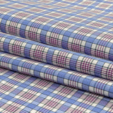 Violet, Wedgewood and White Plaid Twill Cotton Shirting