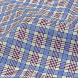Violet, Wedgewood and White Plaid Twill Cotton Shirting