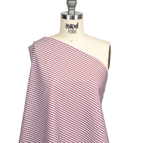Red, Pink and Pale Blue Checkered Cotton Shirting