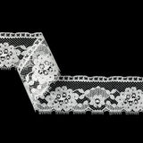 White Floral Raschel Lace Trim - 2.25"