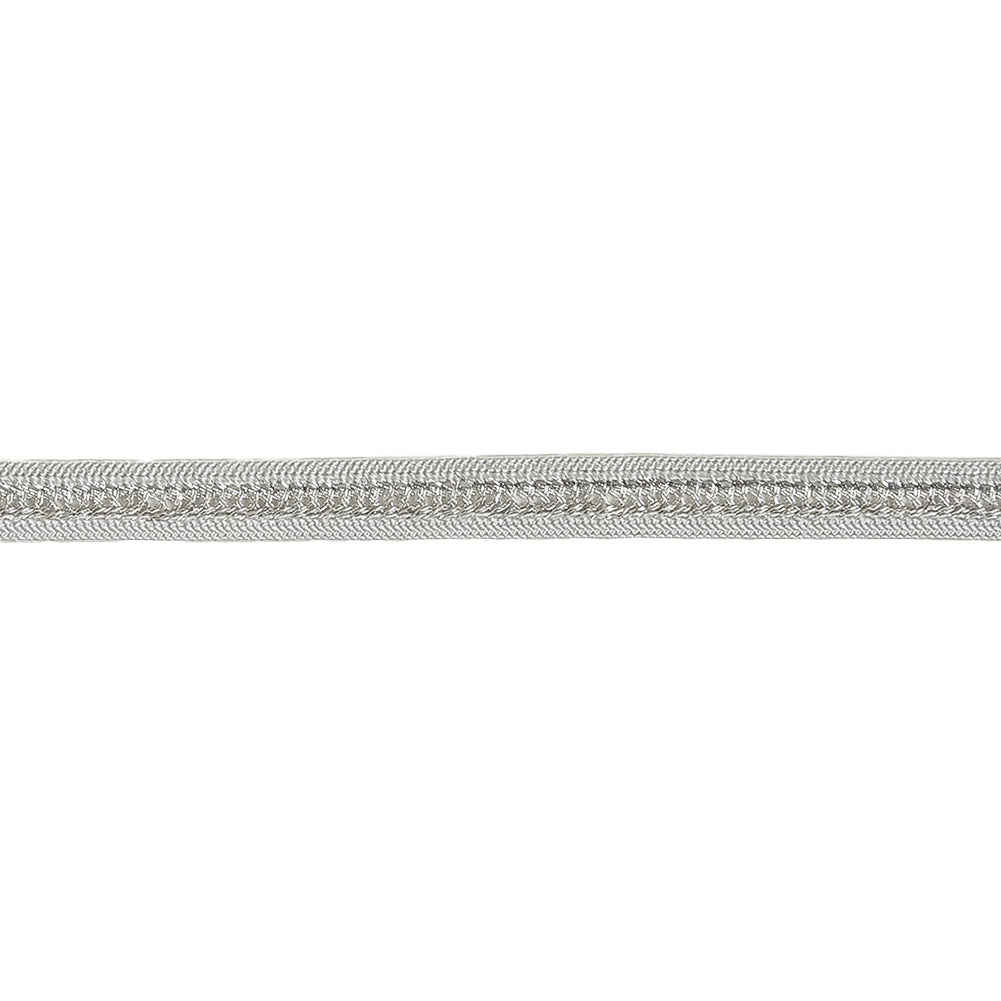 Gray and Silver Criss Cross Braided Trim - 0.3125"