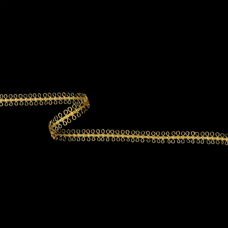 Metallic Gold Loopy Braided Trim - 0.5"
