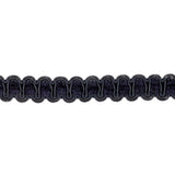 Dark Navy Cord and Chenille Rayon Blend Braided Trim - 0.5"