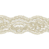 Ivory Shimmering Floral Stretch Lace - 1.625"