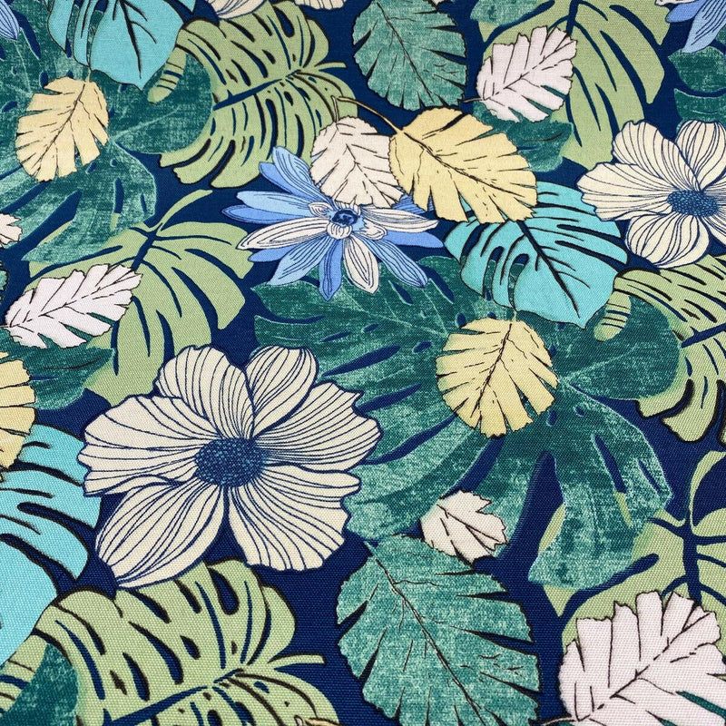 Swavelle Mill Creek Polyester Fabric - Teal Green Blue Ivory Floral, 54" Width (1 Yard)