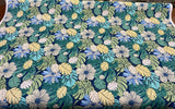 Swavelle Mill Creek Polyester Fabric - Teal Green Blue Ivory Floral, 54" Width (1 Yard)