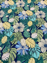 Swavelle Mill Creek Polyester Fabric - Teal Green Blue Ivory Floral, 54" Width (1 Yard)
