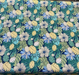 Swavelle Mill Creek Polyester Fabric - Teal Green Blue Ivory Floral, 54" Width (1 Yard)