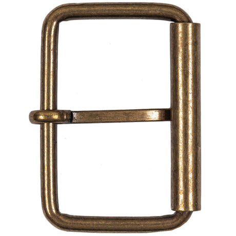 Antique Gold Rectangular Metal Roller Buckle - 2.375" x 1.625"