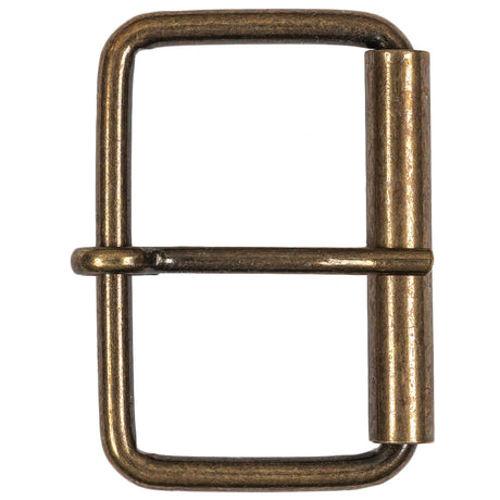 Antique Gold Rectangular Metal Roller Buckle - 2.375" x 1.625"