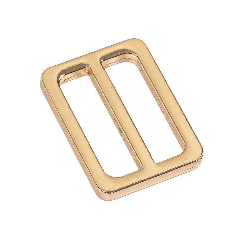 Bright Gold Rectangular Metal Slider - 1.25" x 1"