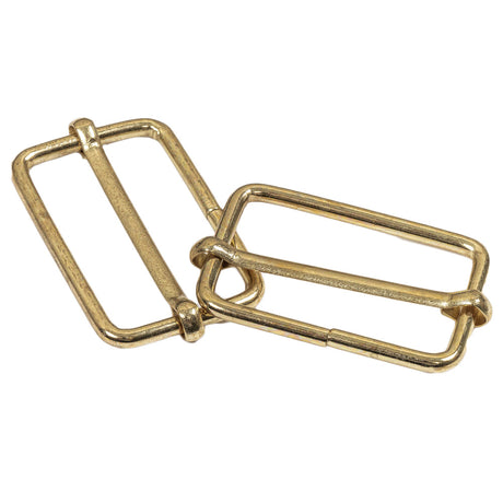 Yellow Gold Rectangular Overall Slides Pair - 1.25" x 1"
