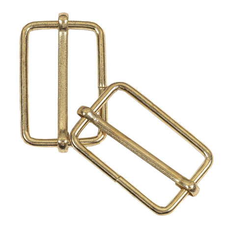 Yellow Gold Rectangular Overall Slides Pair - 1.25" x 1"