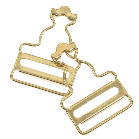 Yellow Gold Classic Overall Buckles Pair - 1.375" x 2"