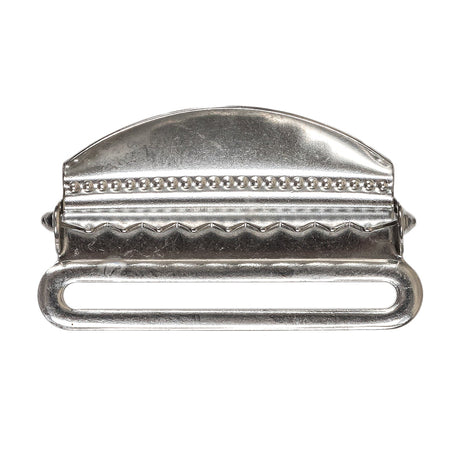Silver Metal Suspender Slide Adjusters Pair - 1.5"