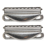 Silver Metal Suspender Slide Adjusters Pair - 1.5"