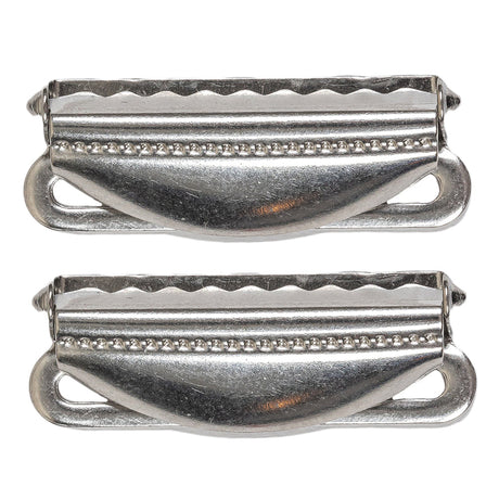 Silver Metal Suspender Slide Adjusters Pair - 1.5"